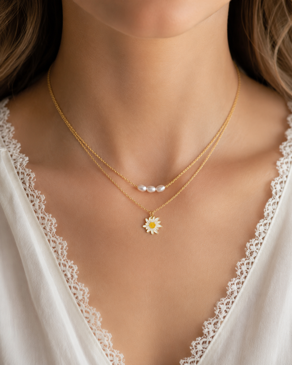 Collier Edelweiss – Fleur Alpine Dorée