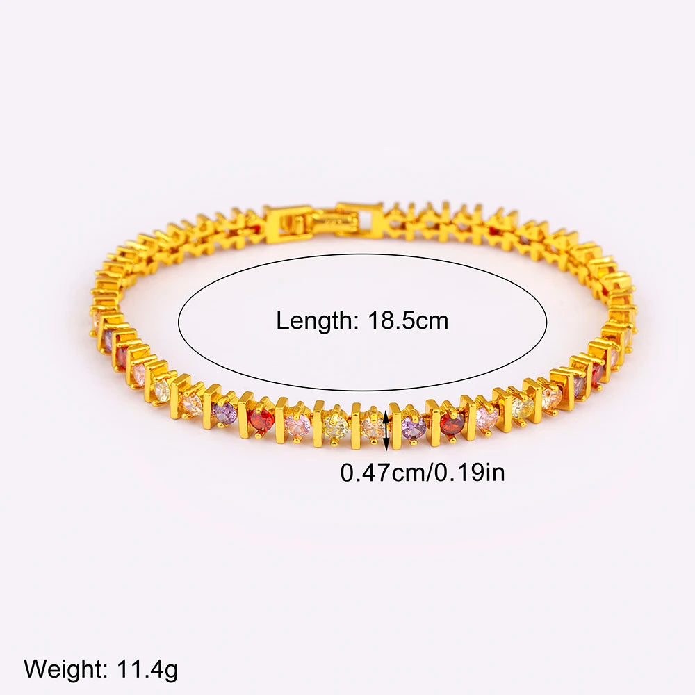 Bracelet Breloques Zircon Coloré
