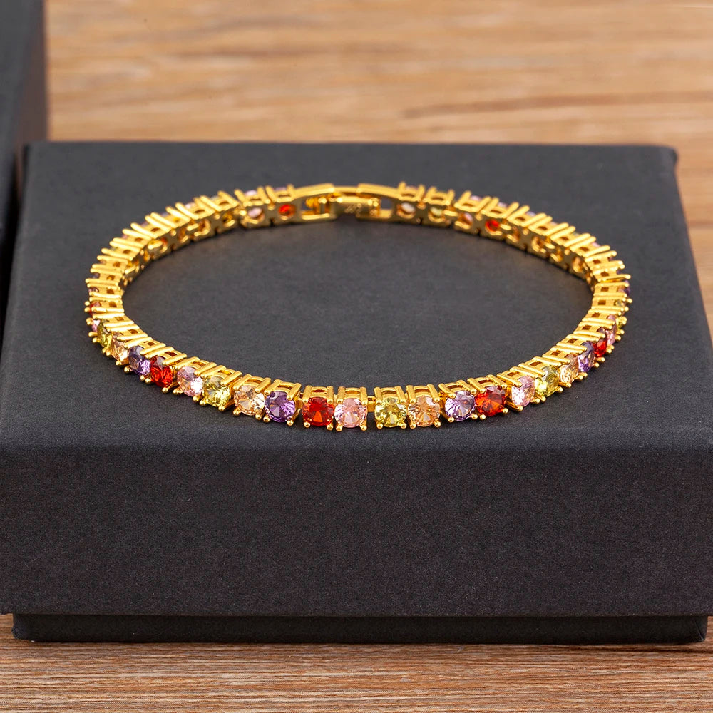 Bracelet Breloques Zircon Coloré