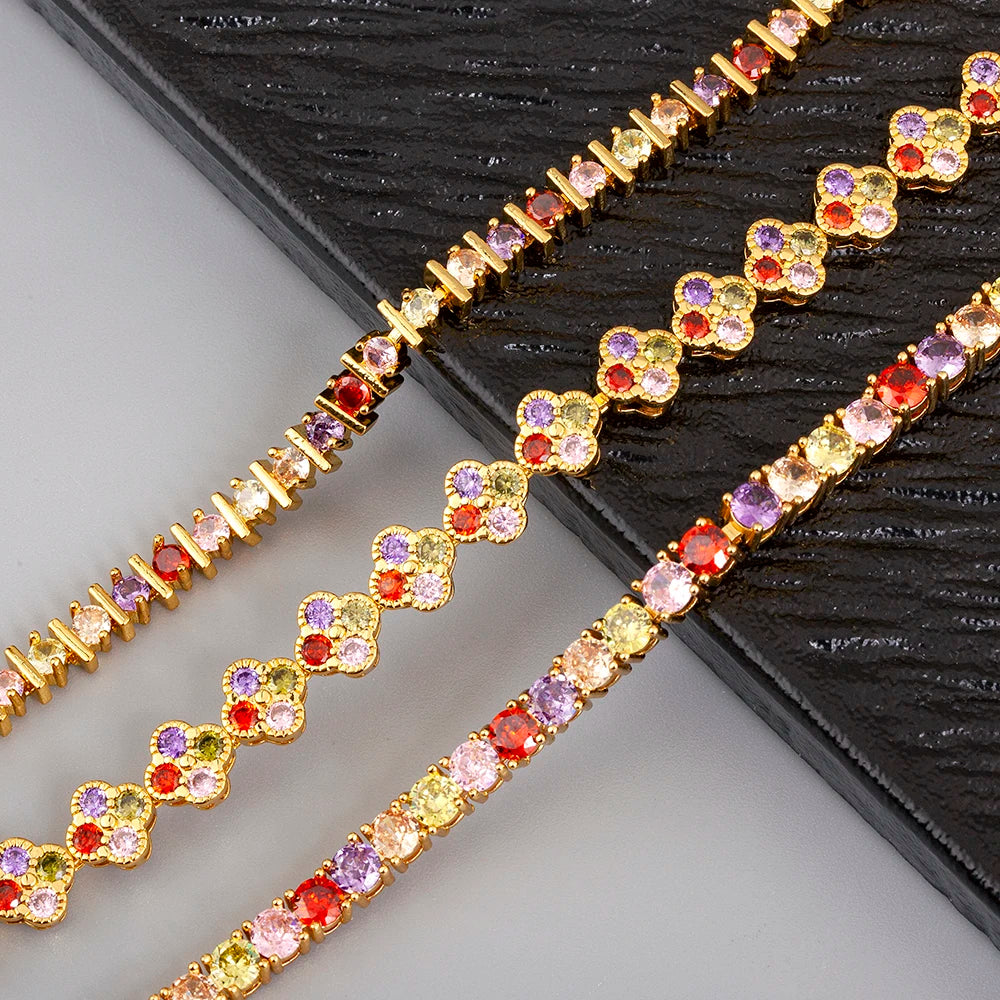 Bracelet Breloques Zircon Coloré