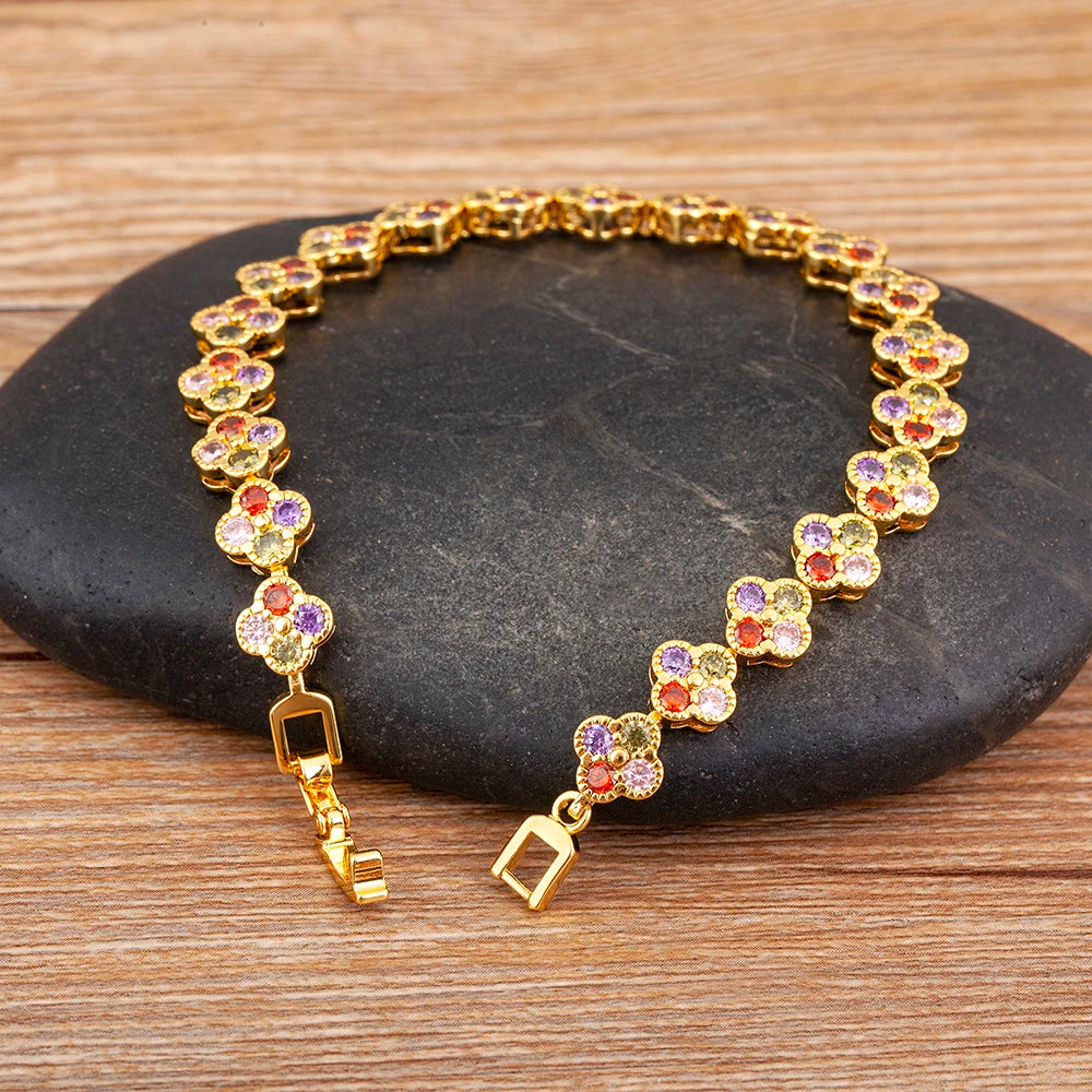 Bracelet Breloques Zircon Coloré