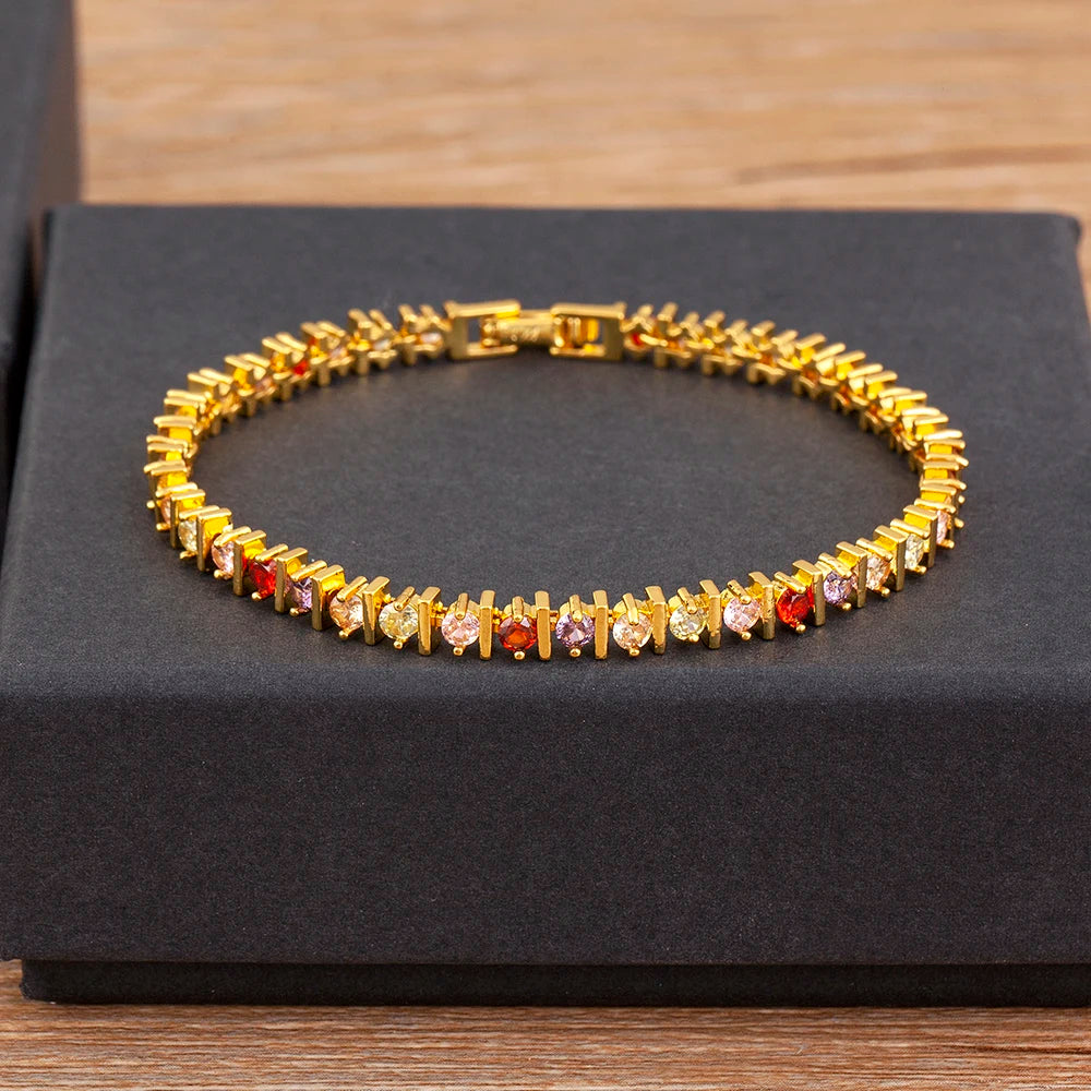 Bracelet Breloques Zircon Coloré