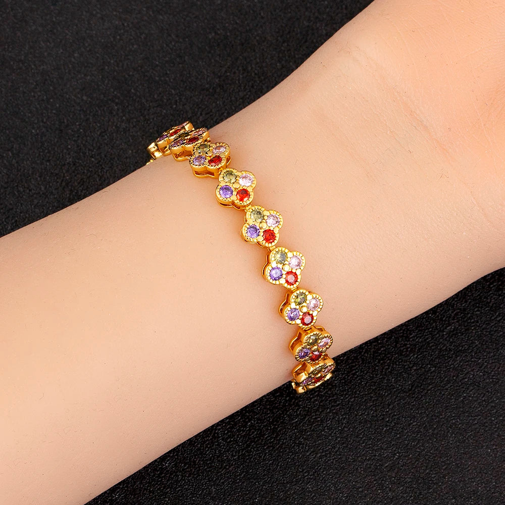 Bracelet Breloques Zircon Coloré