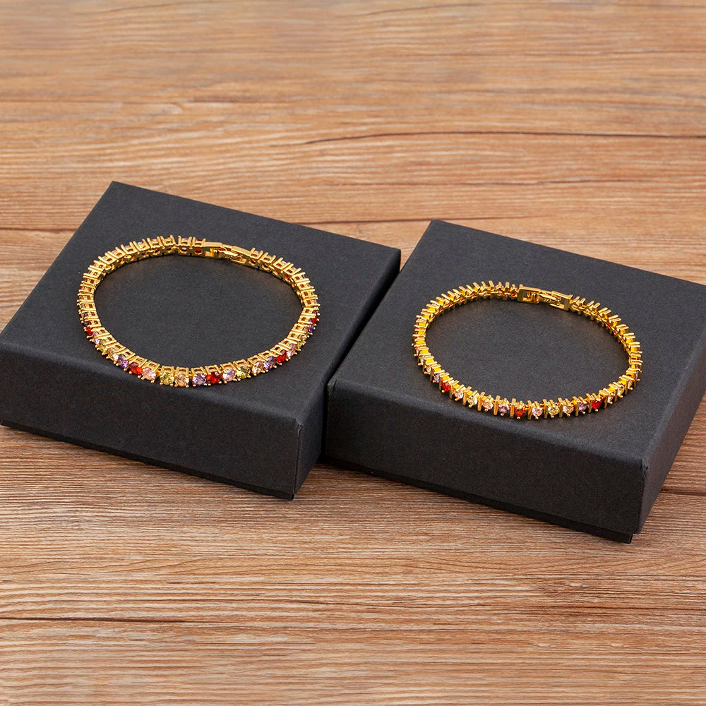 Bracelet Breloques Zircon Coloré