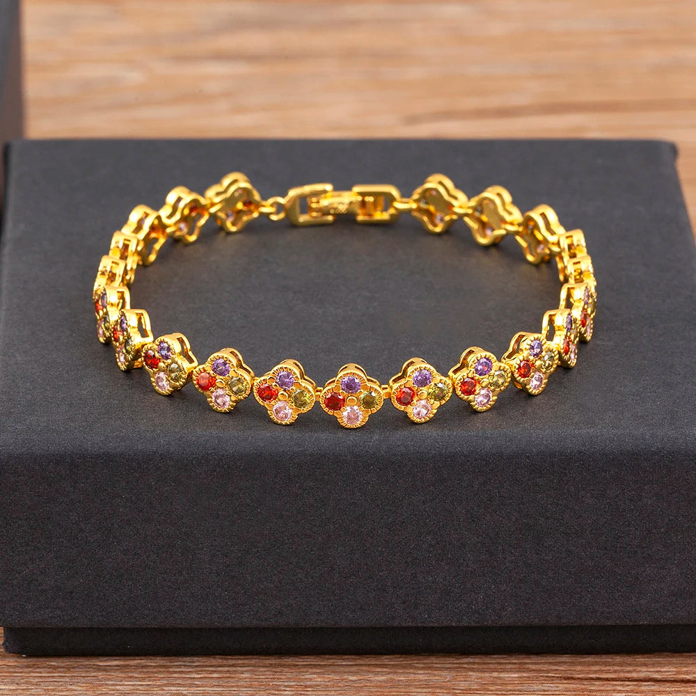 Bracelet Breloques Zircon Coloré