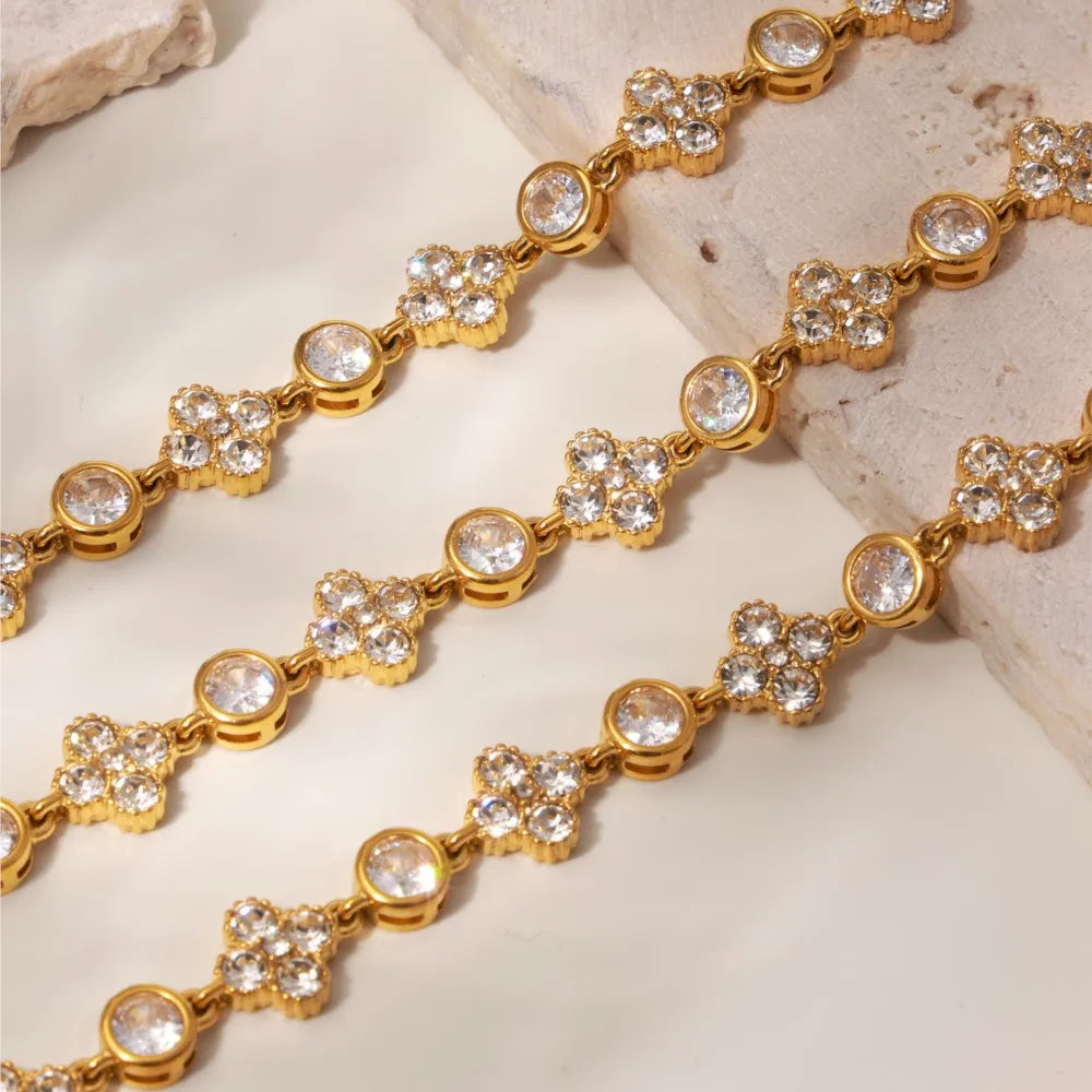 Bracelet chaîne femme plaqué or 18K ajustable