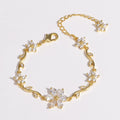 Bracelet Floral Zircon Étincelant