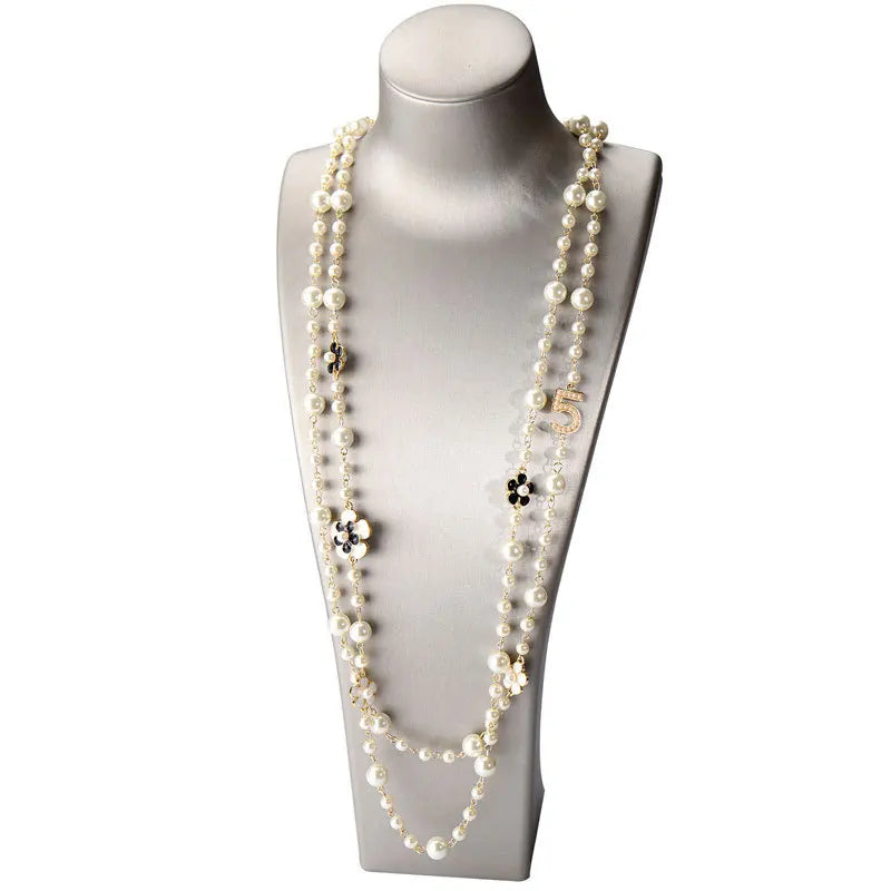 Collier Vintage Camellia Perles