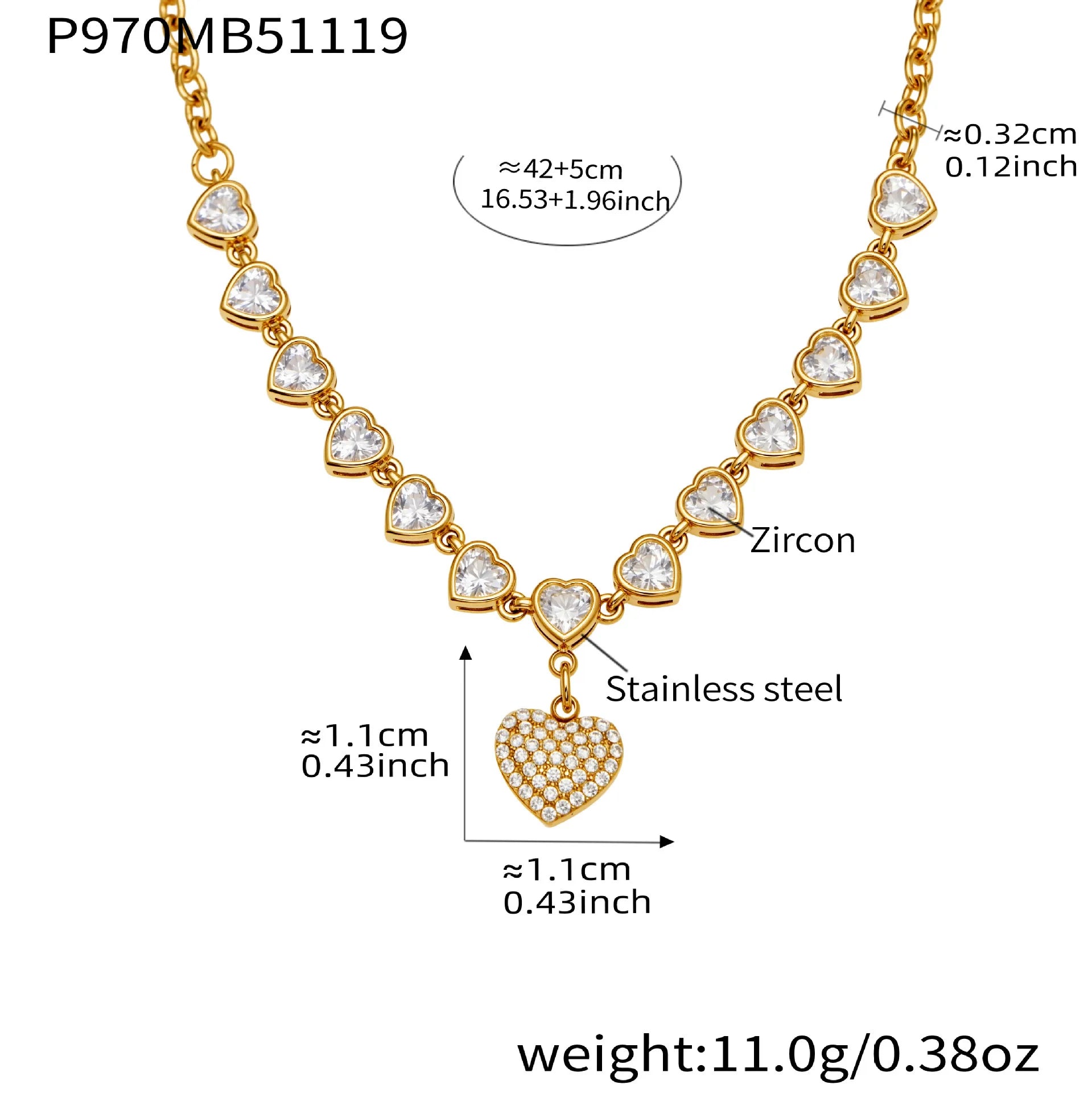 Collier Cœur Doré Romantique