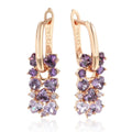 Boucles d’oreilles zircon violet brillant style chic