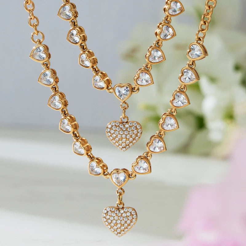 Collier Cœur Doré Romantique