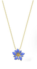 Enzian Jewelry – Collier Pendentif Fleur Bleue