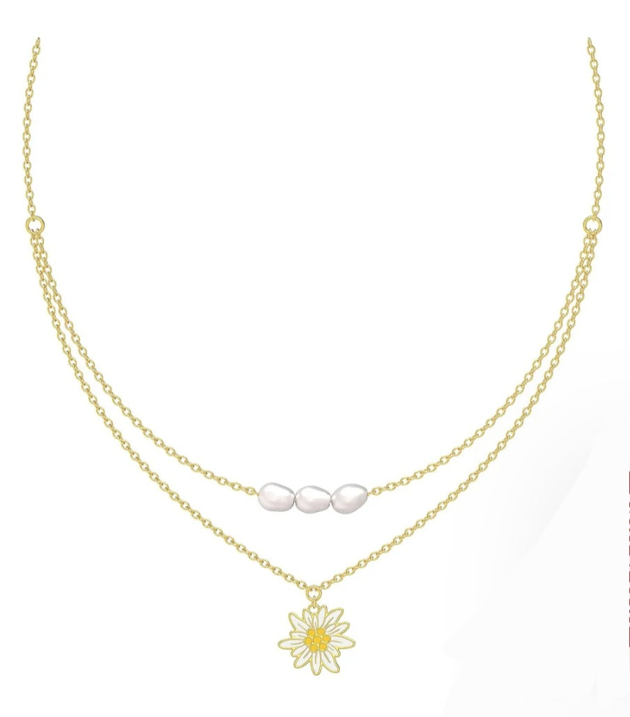 Collier Edelweiss – Fleur Alpine Dorée